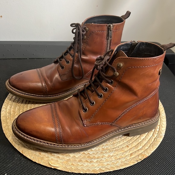 Base London Men Leather Chelsea Combat Boot Size 42 - Picture 7 of 15